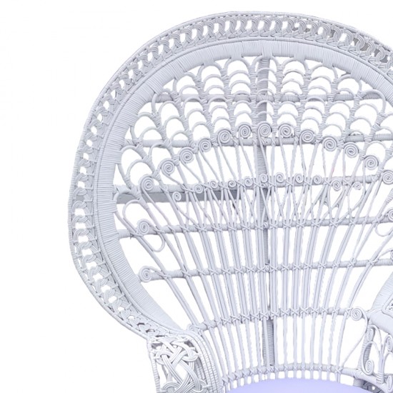 Πολυθρόνα Dorothy Inart με λευκό μαξιλάρι-λευκό rattan 115x57x150εκ Πολυθρόνα Dorothy Inart με λευκό μαξιλάρι-λευκό rattan 115x57x150εκ