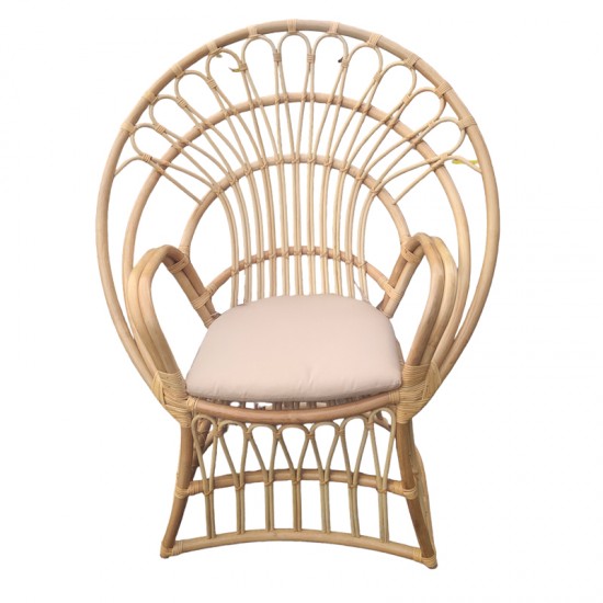 Πολυθρόνα Boloni Inart με μπεζ μαξιλάρι-φυσικό rattan 100x67x120εκ Πολυθρόνα Boloni Inart με μπεζ μαξιλάρι-φυσικό rattan 100x67x120εκ