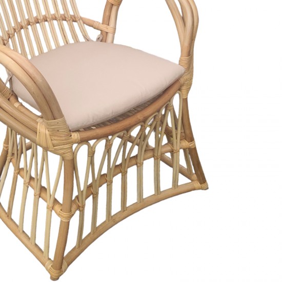 Πολυθρόνα Boloni Inart με μπεζ μαξιλάρι-φυσικό rattan 100x67x120εκ Πολυθρόνα Boloni Inart με μπεζ μαξιλάρι-φυσικό rattan 100x67x120εκ