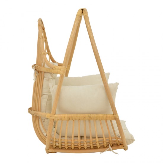 Κρεμαστή κούνια Jorg pakoworld φυσικό rattan-κρεμ μαξιλάρι 80x59x105εκ Κρεμαστή κούνια Jorg pakoworld φυσικό rattan-κρεμ μαξιλάρι 80x59x105εκ