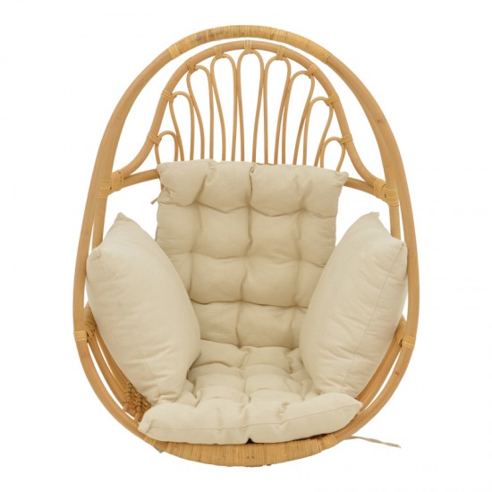 Κρεμαστή κούνια Jorg pakoworld φυσικό rattan-κρεμ μαξιλάρι 80x59x105εκ Κρεμαστή κούνια Jorg pakoworld φυσικό rattan-κρεμ μαξιλάρι 80x59x105εκ