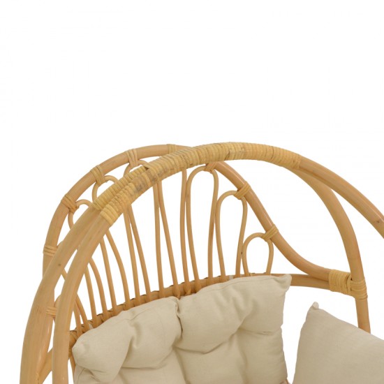 Κρεμαστή κούνια Jorg pakoworld φυσικό rattan-κρεμ μαξιλάρι 80x59x105εκ Κρεμαστή κούνια Jorg pakoworld φυσικό rattan-κρεμ μαξιλάρι 80x59x105εκ