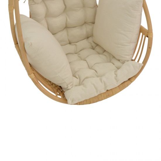 Κρεμαστή κούνια Jorg pakoworld φυσικό rattan-κρεμ μαξιλάρι 80x59x105εκ Κρεμαστή κούνια Jorg pakoworld φυσικό rattan-κρεμ μαξιλάρι 80x59x105εκ