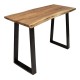 Τραπέζι μπαρ Miles pakoworld μασίφ ξύλο ακακίας 3.7-4εκ σε φυσική απόχρωση με μαύρα μεταλλικά πόδια 120x53x97εκ