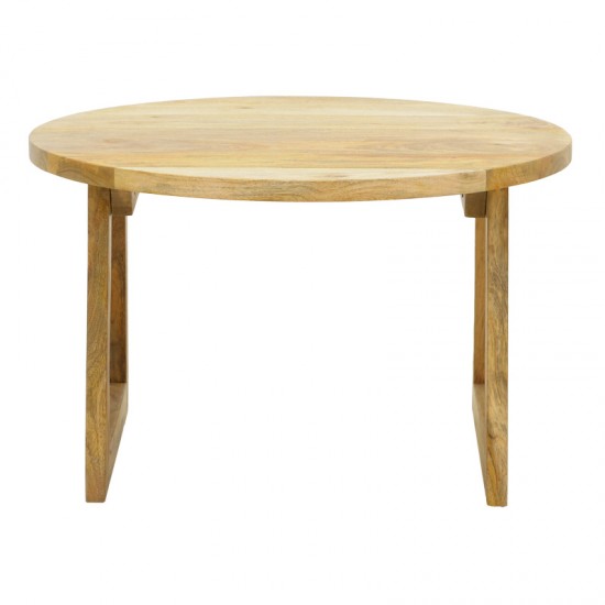 Τραπέζι Tamarind pakoworld ξύλο mango-φυσικό rattan σε φυσική απόχρωση Φ65x40εκ