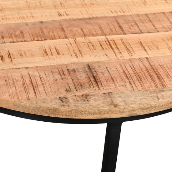 Τραπέζι σαλονιού Frina pakoworld σετ 3τεμ mango ξύλο σε φυσική απόχρωση με πόδι μαύρο μέταλλο