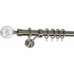 Import Hellas No9 Ball Κουρτινόξυλο Φ25 Επεκτεινόμενο 140-250εκ., Νίκελ Ματ