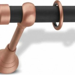 Domus Μεταλλικό Κουρτινόξυλο Φ25mm  Iris Μονό 300cm Μαύρο Οπάκο / Χαλκός