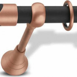 Domus Μεταλλικό Κουρτινόξυλο Φ25mm  Ευρώτας Μονό 260cm Μαύρο Οπάκο / Χαλκός