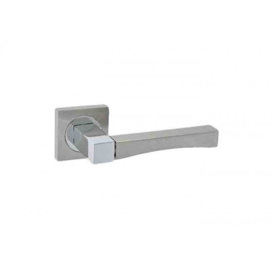 Best Πόμολο πόρτας 1007 Aluminium Zamak  Ζεύγος Ροζέτα Νίκελ Ματ/Χρώμιο
