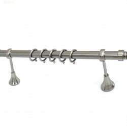 Best Design Μεταλλικό Κουρτινόξυλο No67 Μονό Φ25mm 160cm Νίκελ Ματ B067