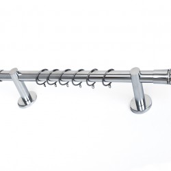 Best Design Μεταλλικό Κουρτινόξυλο No52 Μονό Φ25mm 200cm Νίκελ Ματ B052
