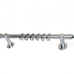 Best Design Μεταλλικό Κουρτινόξυλο No53 Μονό Φ25mm 300cm Νίκελ Ματ B053 