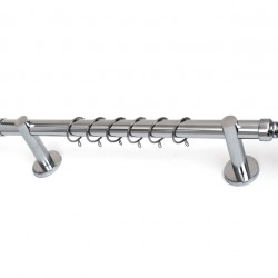 Best Design Μεταλλικό Κουρτινόξυλο No54 Μονό Φ25mm 300cm Νίκελ Ματ B054
