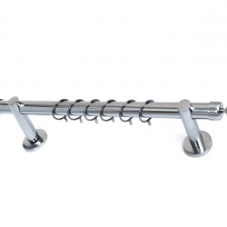 Best Design Μεταλλικό Κουρτινόξυλο No55 Μονό Φ25mm 300cm Νίκελ Ματ B055 