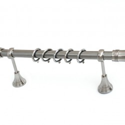Best Design Μεταλλικό Κουρτινόξυλο No56 Μονό Φ25mm 160cm Νίκελ Ματ B056