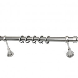 Best Design Μεταλλικό Κουρτινόξυλο No58 Μονό Φ25mm 160cm Νίκελ Ματ B058