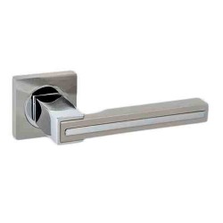Best Πόμολο πόρτας 92L Brass Ζεύγος Ροζέτα Νίκελ Ματ-Χρώμιο