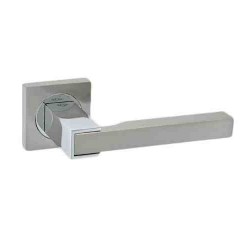 Best Πόμολο πόρτας 92T Brass Ζεύγος Ροζέτα Νίκελ Ματ-Χρώμιο