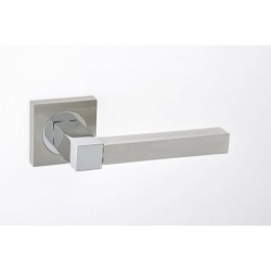 Best Πόμολο πόρτας 1004 Aluminium Zamak  Ζεύγος Ροζέτα Νίκελ Ματ/Χρώμιο