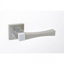 Best Πόμολο πόρτας 1005 Aluminium Zamak  Ζεύγος Ροζέτα Νίκελ Ματ/Χρώμιο