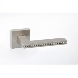Best Πόμολο πόρτας 22SW  Aluminium Zamak  Ζεύγος Ροζέτα Νίκελ Ματ