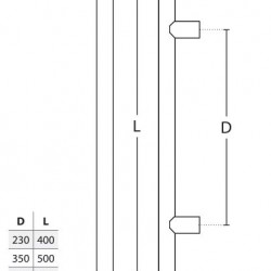 Convex Λαβή Εξώπορτας 1127 Νίκελ Ματ 1000mm (Τεμάχιο)