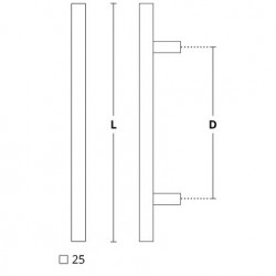 Convex Λαβή Εξώπορτας 1139 Μαύρο Ματ Ζεύγος  600mm