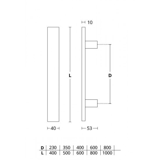 Convex Λαβή Εξώπορτας 1141 Μαύρο Ματ 400mm (Τεμάχιο)