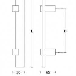 Convex Λαβή Εξώθυρας 1149 Inox 800mm (Ζεύγος)