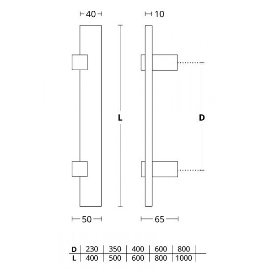 Convex Λαβή Εξώθυρας 1149 Inox 1000mm (Ζεύγος)