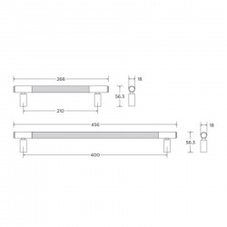 Convex Λαβή Εξώθυρας 1745 Μπρονζέ Ματ 210mm (Ζεύγος)