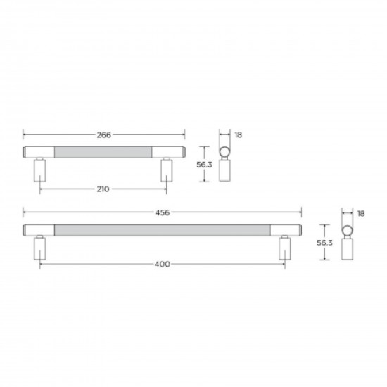 Convex Λαβή Εξώθυρας 1745 Νίκελ Ματ 210mm (Ζέυγος)