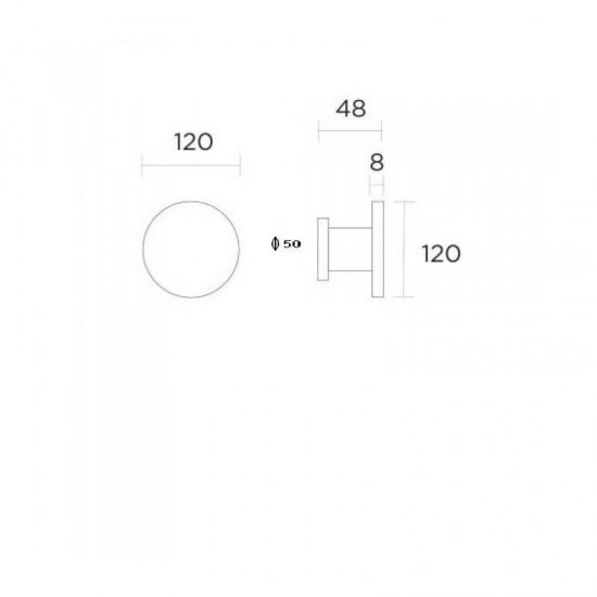 Convex Μπούλ εξώθυρας 1069P Φ120mm σε Ματ Νίκελ-Ανοξείδωτο Ζεύγος