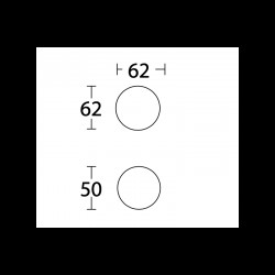 Convex Πόμολο Πόρτας Ροζέτα 697-62 Ζεύγος Μαύρο Ματ