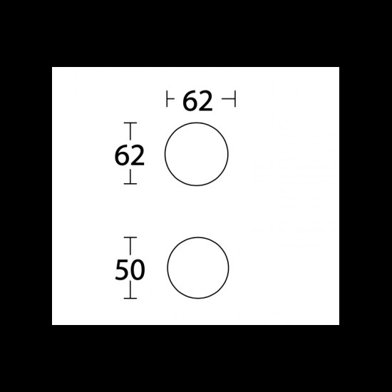 Convex Πόμολο Πόρτας Ροζέτα 697-62 Ζεύγος Μαύρο Ματ