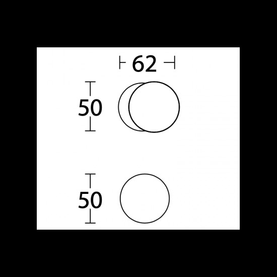 Convex Πόμολο Πόρτας Ροζέτα 697 Ζεύγος Νίκελ Ματ