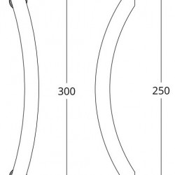 Convex Λαβή Εξώπορτας 129 Νίκελ Ματ 300.5mm