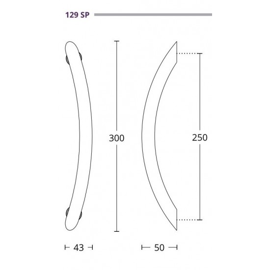 Convex Λαβή Εξώπορτας 129 Νίκελ Ματ 300.5mm