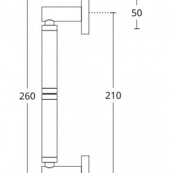 Convex Λαβή Εξώπορτας 135 Nίκελ Ματ-Χρώμιο  260mm