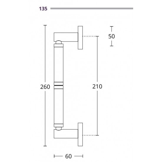 Convex Λαβή Εξώπορτας 135 Nίκελ Ματ-Χρώμιο  260mm