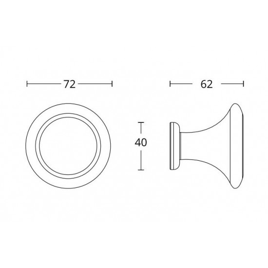 Convex Μπούλ εξώθυρας 233 σε Ματ Χρυσό/Χρυσό Φ72mm