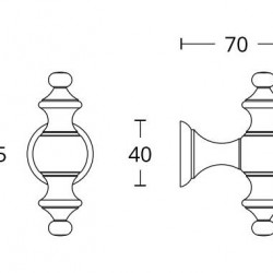 Convex Μπούλ εξώθυρας 295Τ σε Ματ Αντικέ Ματ Φ72mm