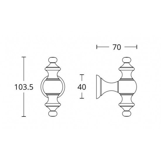 Convex Μπούλ εξώθυρας 295Τ σε Ματ Αντικέ Ματ Φ72mm