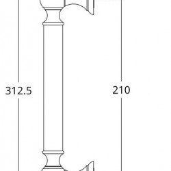 Convex Λαβή Εξώπορτας 295 Αντικέ Ματ 312.5mm (Τεμάχιο)