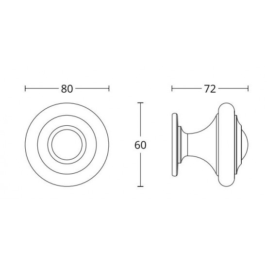 Convex Μπούλ εξώθυρας 469 σε Ματ Μαύρο Φ80mm