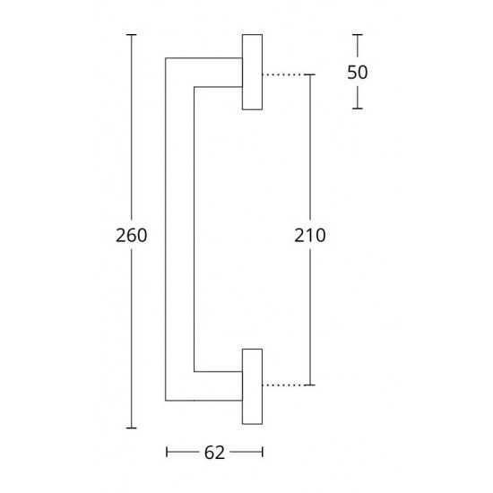 Convex Λαβή Εξώπορτας 865 Νίκελ Ματ 260mm  (Τεμάχιο)