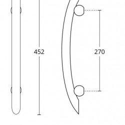 Convex Λαβή Εξώπορτας 881 Ματ Νίκελ / Inox 452mm