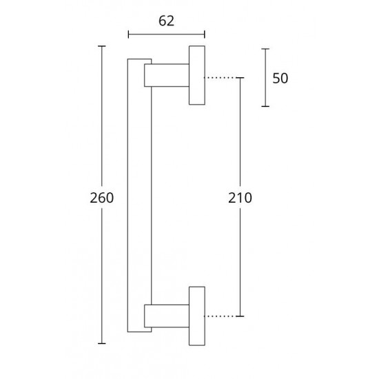 Convex Λαβή Εξώθυρας 895 Νίκελ Ματ/Χρώμιο 260mm