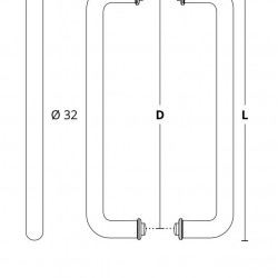 Convex Λαβή Εξώπορτας 923 Inox Ζεύγος 400mm